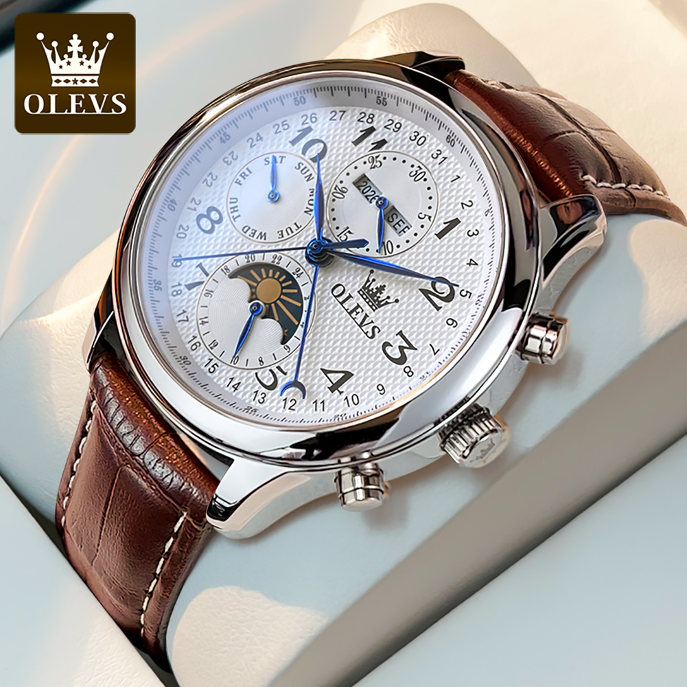 Seiko Watch Presage - นาฬิกา OLEVS 6667 Moon Phase สำหรับผู้ชาย