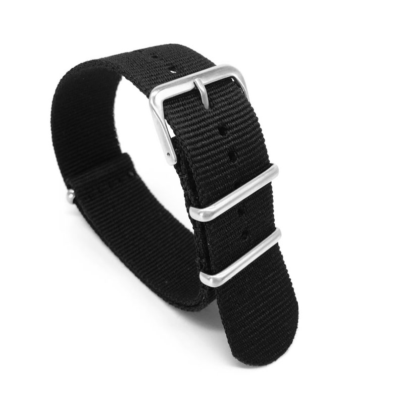 Nato Strap Nylon - ไนลอนสีดําสําหรับ 16 มม.18 มม.20 มม.22 มม.24