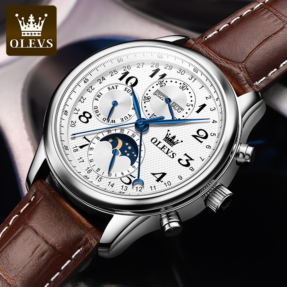 นาฬิกา OLEVS 6667 Moon Phase ส - Seiko Watch Presage บทวิจารณ์และราคา