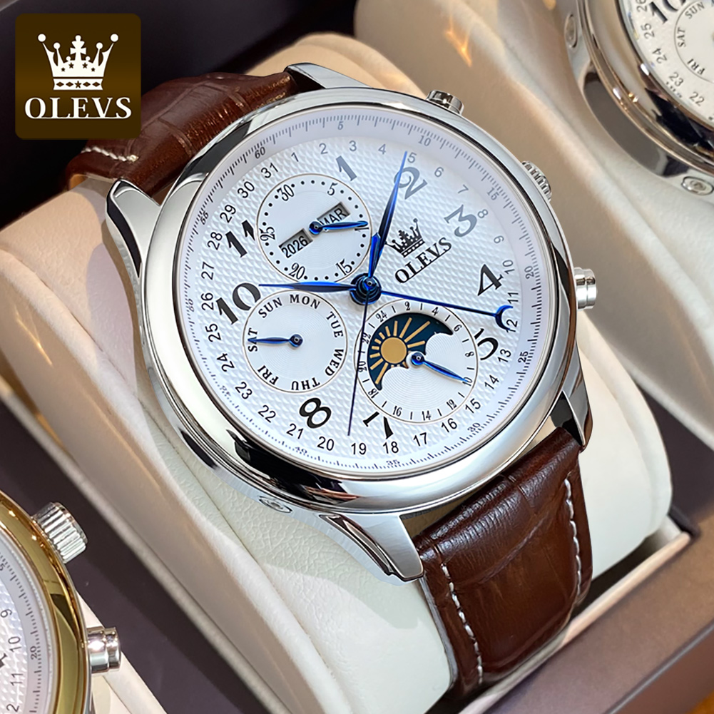 นาฬิกา OLEVS 6667 Moon Phase ส - Seiko Watch Presage บทวิจารณ์และราคา