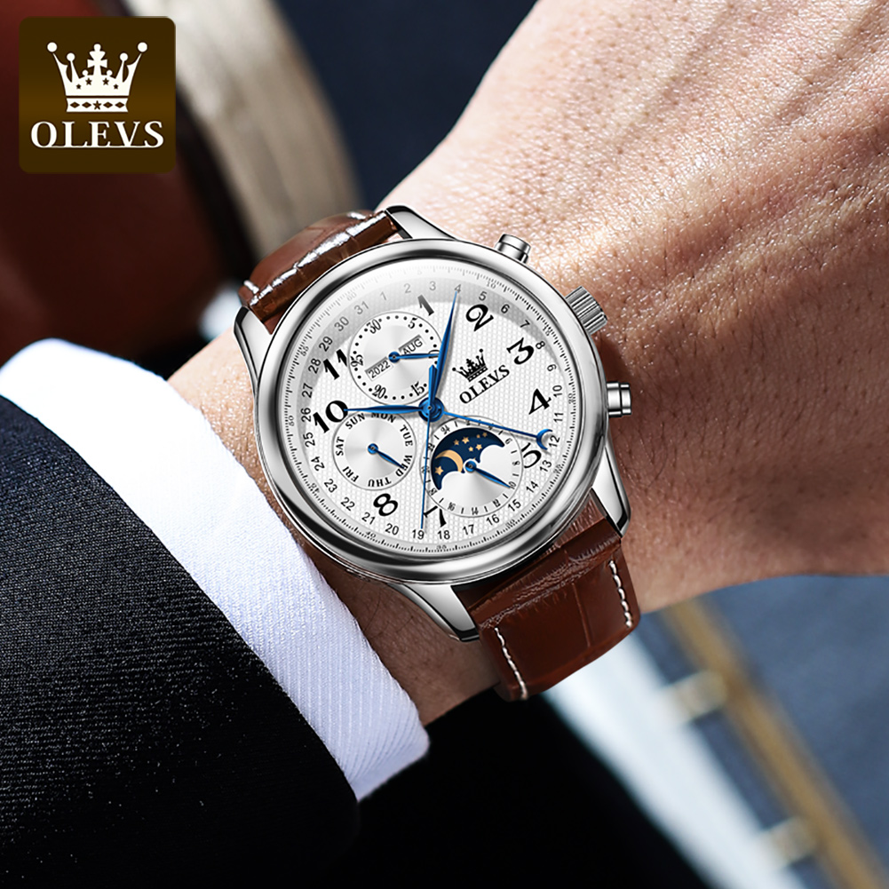 นาฬิกา OLEVS 6667 Moon Phase ส - Seiko Watch Presage บทวิจารณ์และราคา