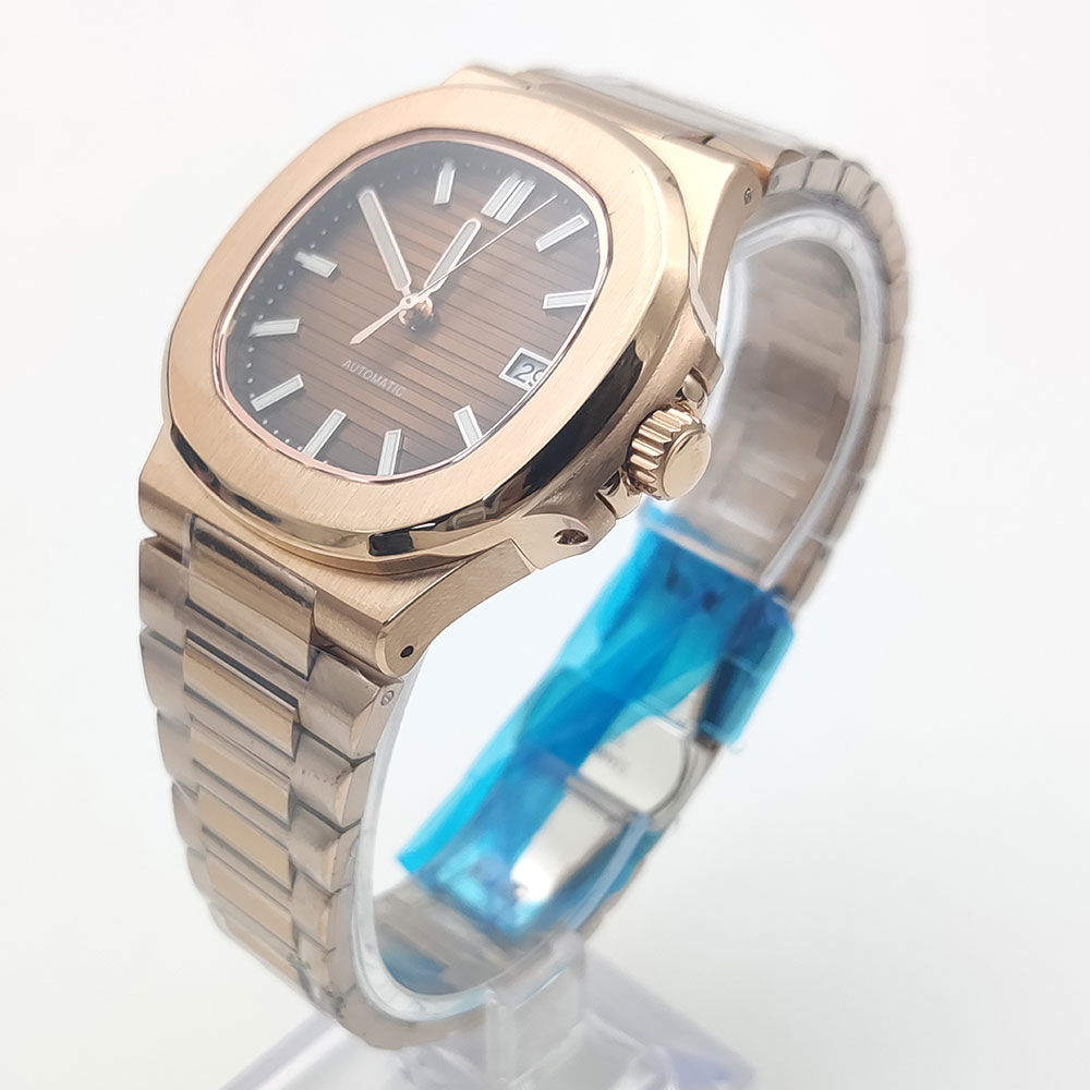 นาฬิกากลไกทองคำสีกุหลาบอัติโนม - Patek Philippe Watch Nautilus บทวิจารณ์และราคา