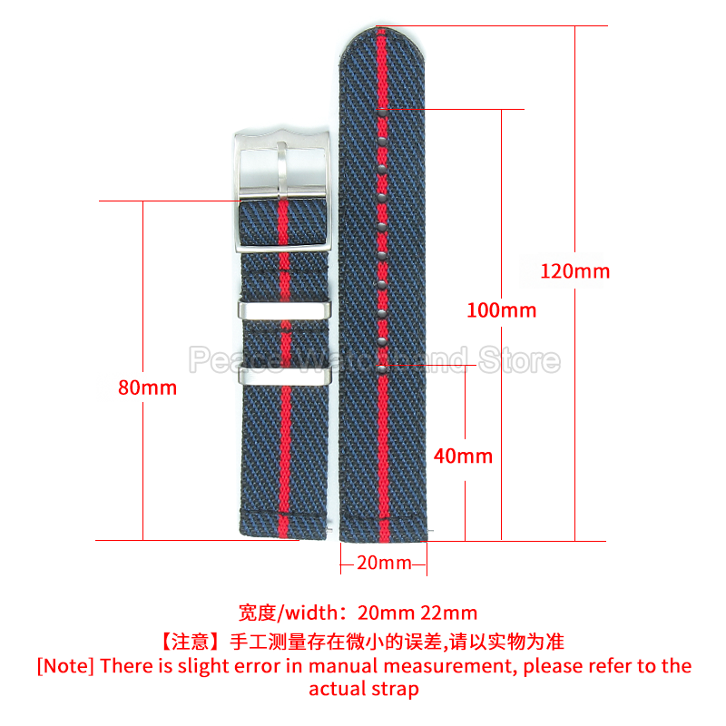 20 22 มม.สีกากีสีฟ้าสีแดงสร้อย - Nato Strap Nylon บทวิจารณ์และราคา