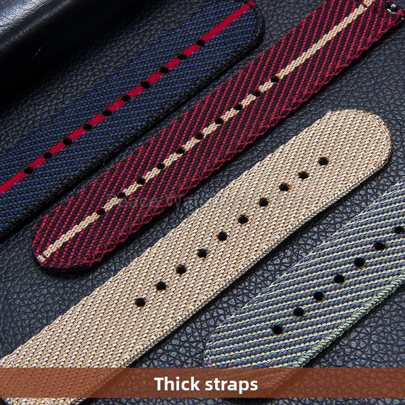 20 22 มม.สีกากีสีฟ้าสีแดงสร้อย - Nato Strap Nylon บทวิจารณ์และราคา